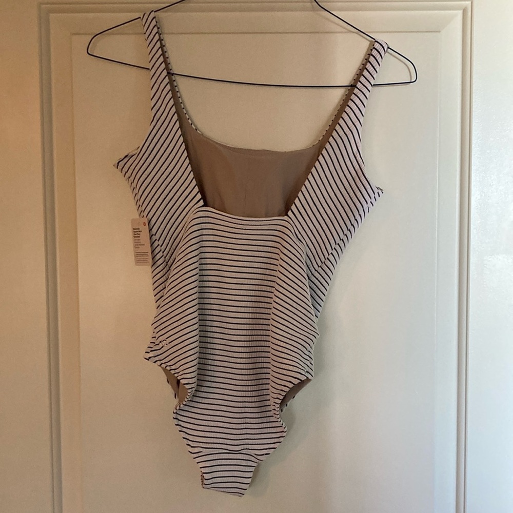 lululemon athletica Striped One Piece Swimsuit - Black and White